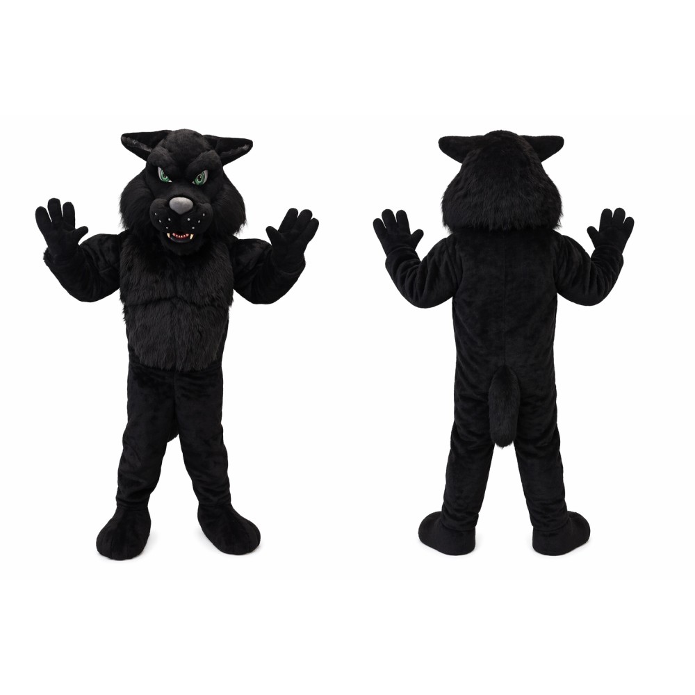 Black Wolf Mascot Costume Adult Wild Animal Character Outfit for Halloween Events and Promotions