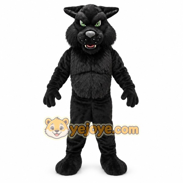 Black Wolf Mascot Costume Adult Wild Animal Character Outfit for Halloween Events and Promotions