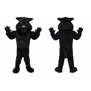 Black Wolf Mascot Costume Adult Wild Animal Character Outfit for Halloween Events and Promotions