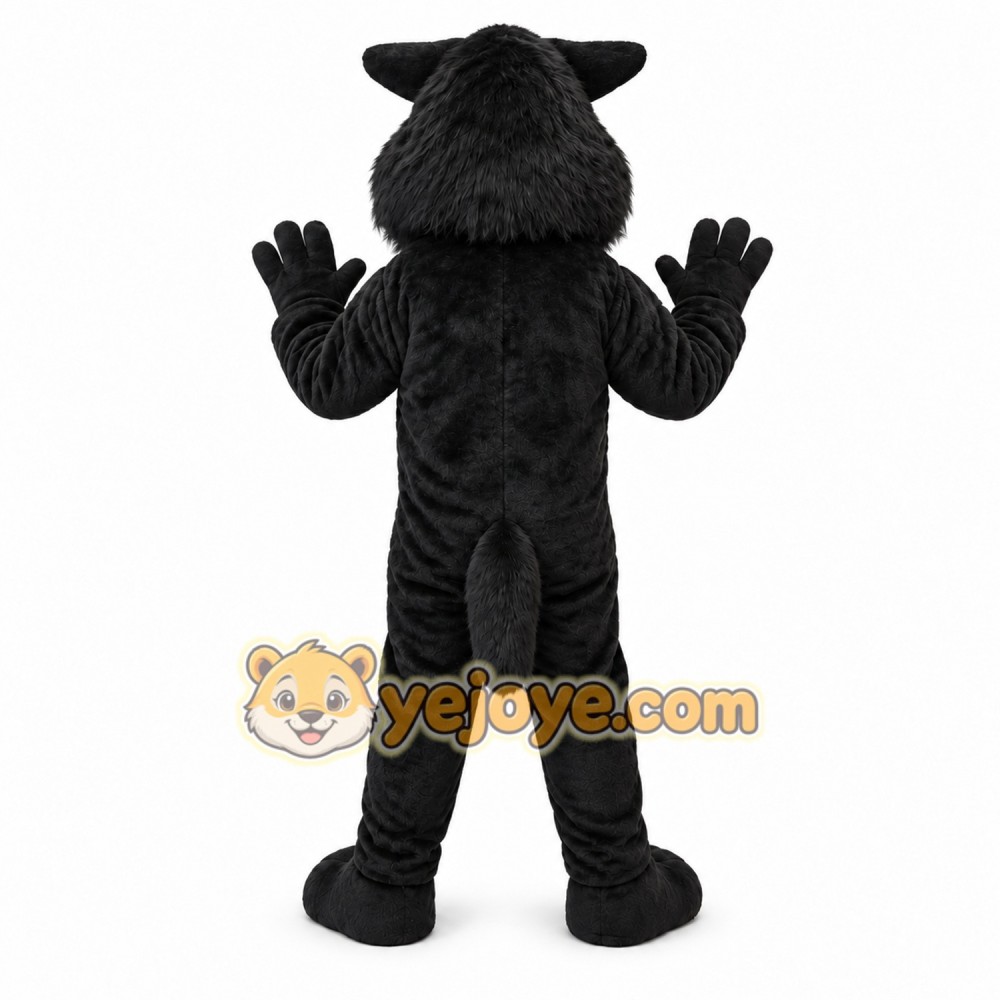Black Wolf Mascot Costume Adult Wild Animal Character Outfit for Halloween Events and Promotions Black Wolf Mascot Costume Adult Wild Animal Character Outfit for Halloween Events and Promotions
