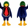 Mallard Duck Mascot Costume Adult Cartoon Bird Character Outfit with Red Tie for Events and Promotions