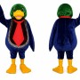 Mallard Duck Mascot Costume Adult Cartoon Bird Character Outfit with Red Tie for Events and Promotions