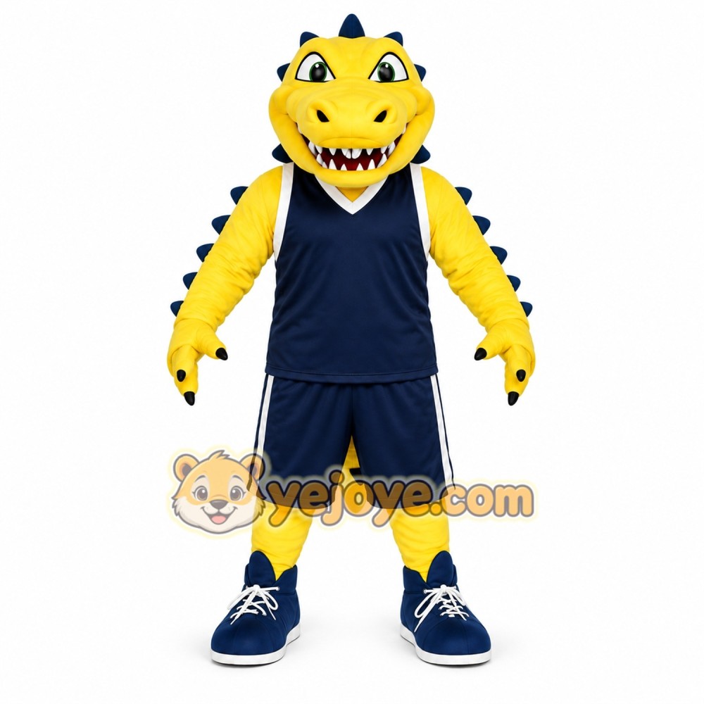 Yellow Alligator Mascot Costume Adult Full Body Crocodile Character Outfit for Sports Events & Parties Yellow Alligator Mascot Costume Adult Full Body Crocodile Character Outfit for Sports Events & Parties