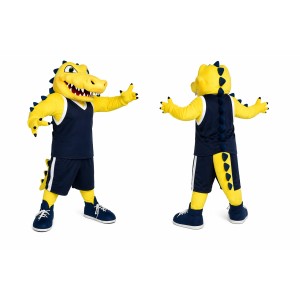 Yellow Alligator Mascot Costume Adult Full Body Crocodile Character Outfit for Sports Events & Parties