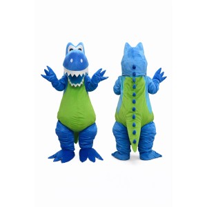 Blue Dinosaur Mascot Costume Adult Cartoon Dino Character Mascot Suit for Events