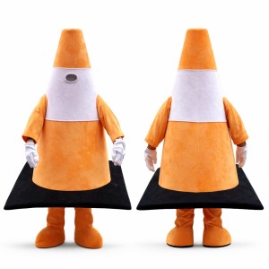 Traffic Cone Mascot Costume Adult Road Safety Character Mascot Suit