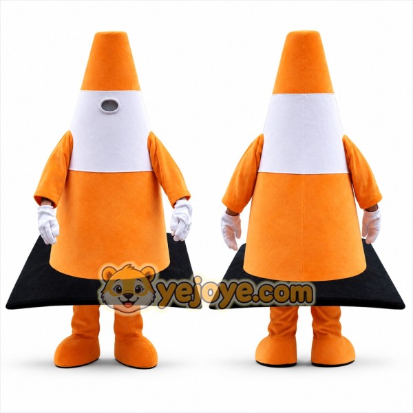 Traffic Cone Mascot Costume Adult Road Safety Character Mascot Suit