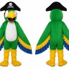 Pirate Parrot Mascot Costume Adult Cartoon Pirate Bird Character Mascot Suit