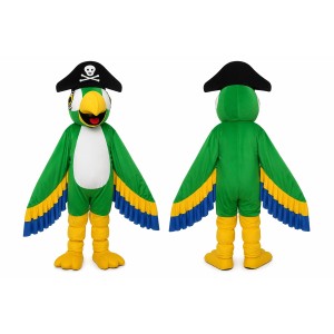 Pirate Parrot Mascot Costume Adult Cartoon Pirate Bird Character Mascot Suit