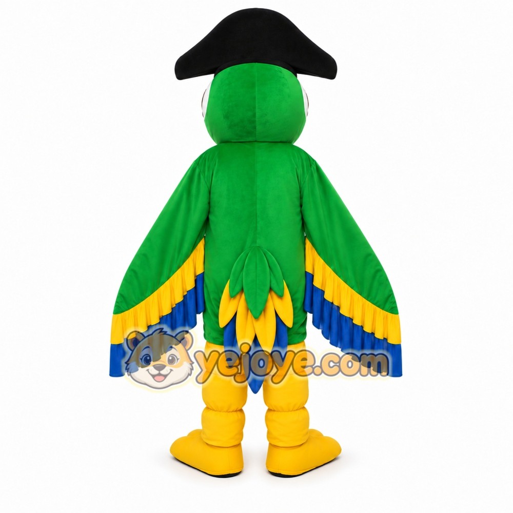 Pirate Parrot Mascot Costume Adult Cartoon Pirate Bird Character Mascot Suit