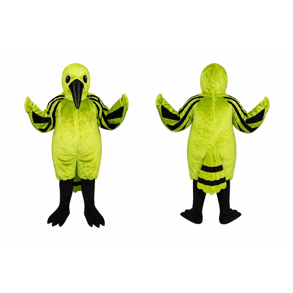 Green Bird Mascot Costume Adult Tropical Bird Character Mascot Suit