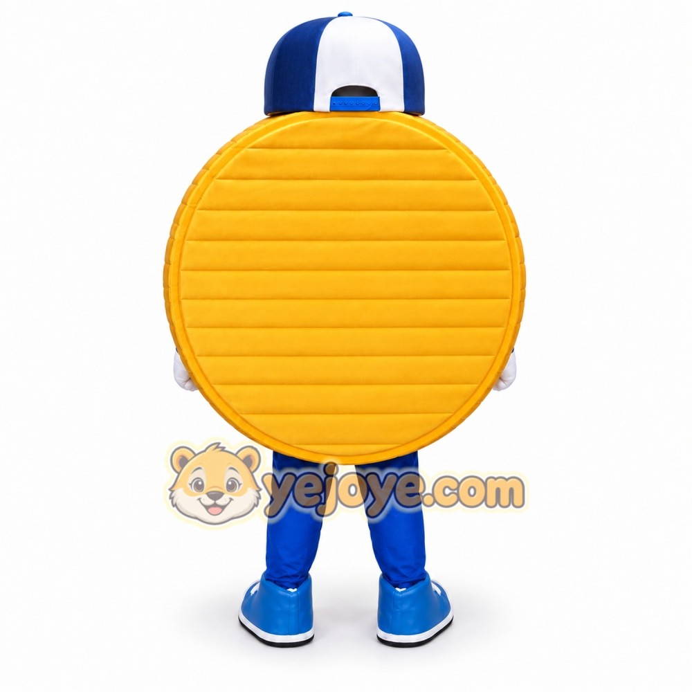 Gold Coin Character Mascot Costume with Cap Gold Coin Character Mascot Costume with Cap