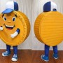 Gold Coin Character Mascot Costume with Cap