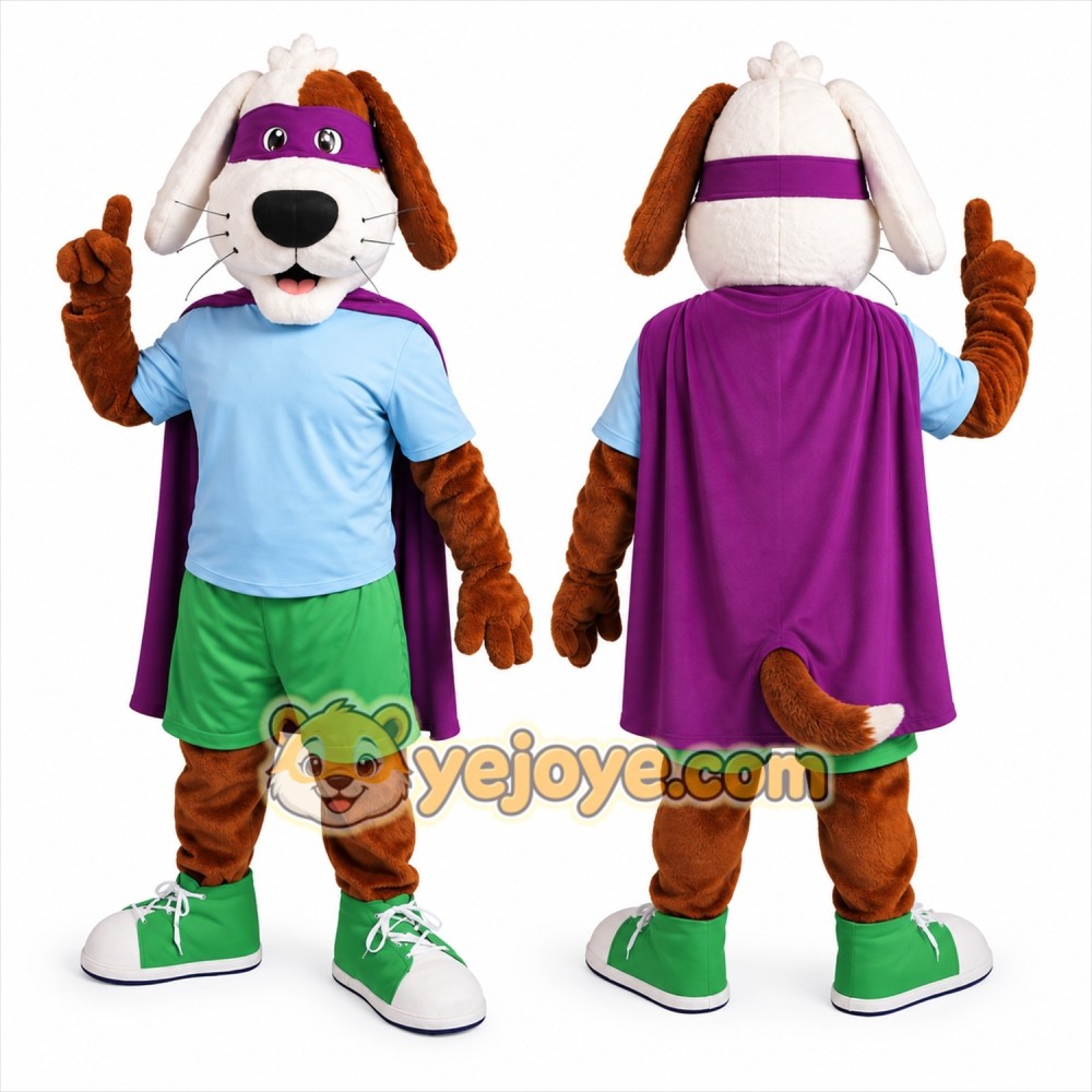 Superhero Dog Mascot Costume with Cape Superhero Dog Mascot Costume with Cape