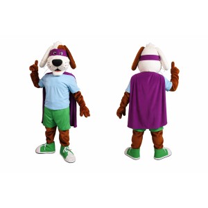 Superhero Dog Mascot Costume with Cape