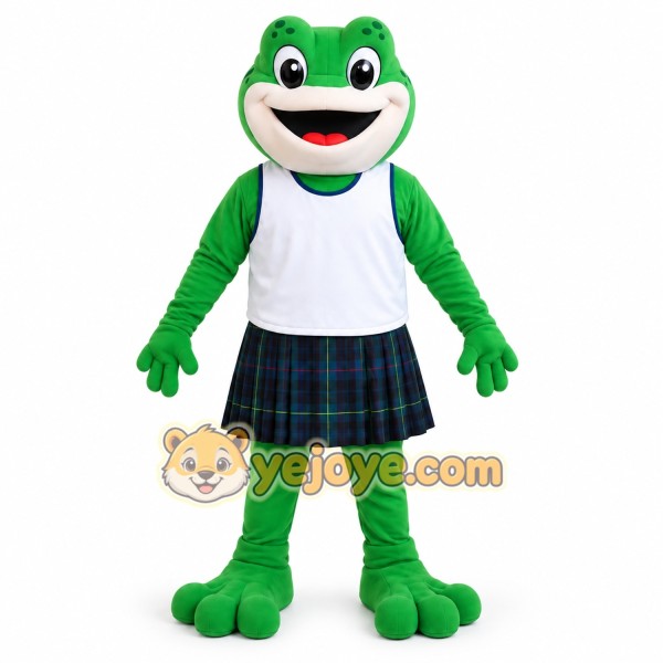 Green Frog School Mascot Costume Green Frog School Mascot Costume