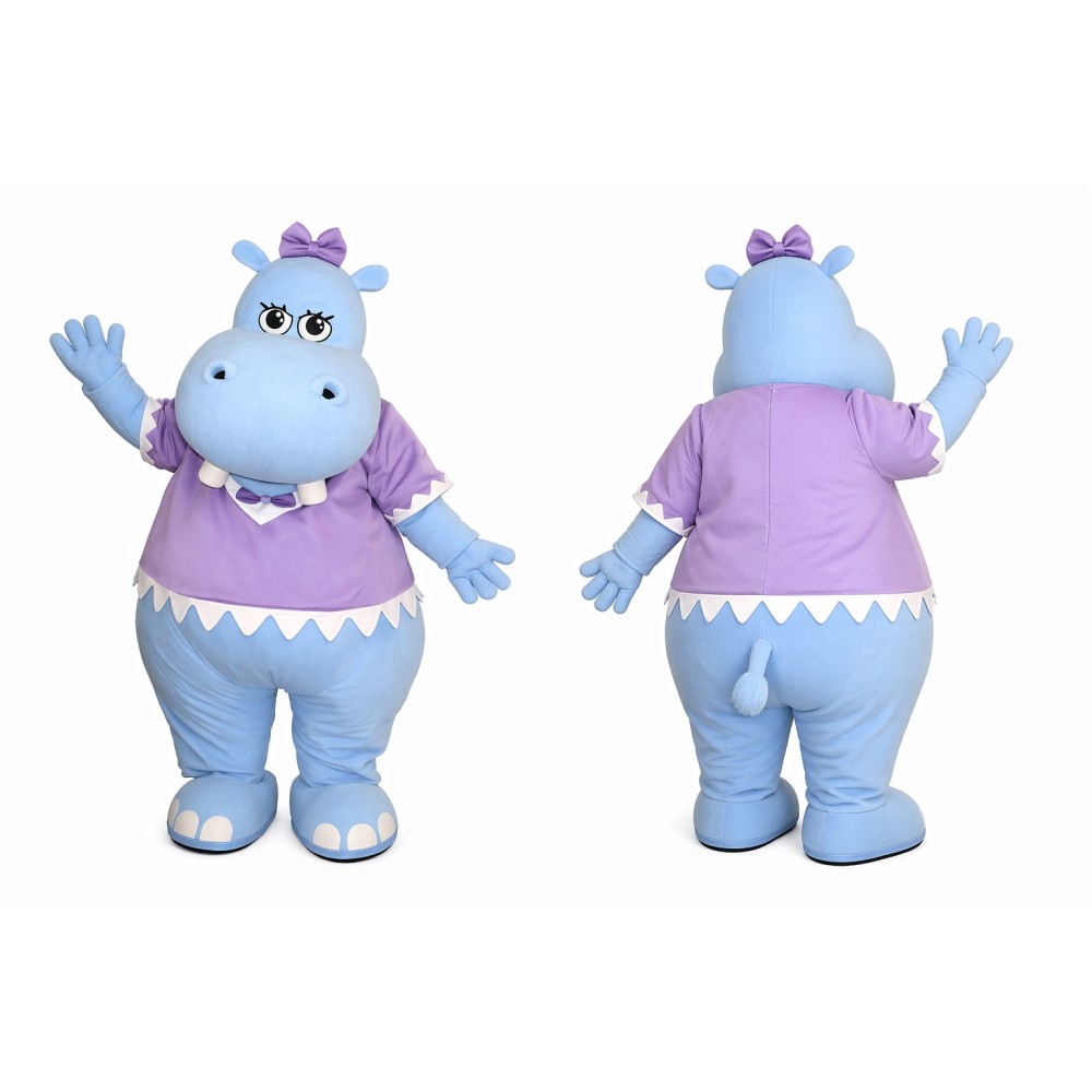 Cute Hippo Mascot Costume Purple Dress