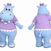 Cute Hippo Mascot Costume Purple Dress