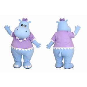 Cute Hippo Mascot Costume Purple Dress
