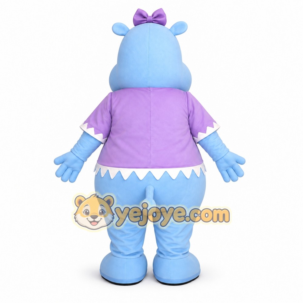 Cute Hippo Mascot Costume Purple Dress Cute Hippo Mascot Costume Purple Dress