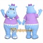 Cute Hippo Mascot Costume Purple Dress