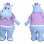 Cute Hippo Mascot Costume Purple Dress