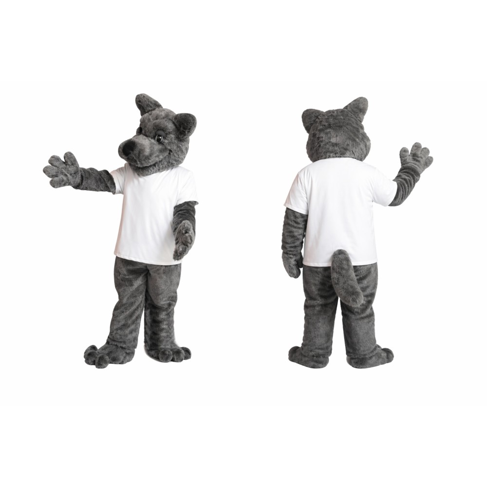 Gray Wolf Mascot Costume with T-Shirt