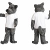 Gray Wolf Mascot Costume with T-Shirt