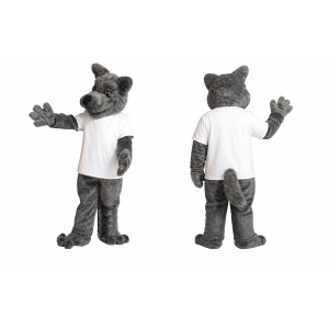 Gray Wolf Mascot Costume with T-Shirt