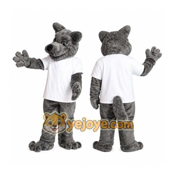 Gray Wolf Mascot Costume with T-Shirt