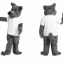 Gray Wolf Mascot Costume with T-Shirt