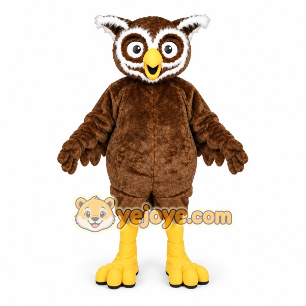 Brown Owl Bird Mascot Costume Adult