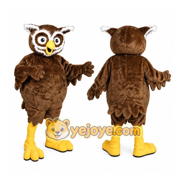 Brown Owl Bird Mascot Costume Adult