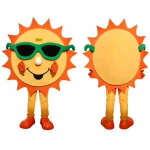 Smiling Sunshine Mascot Costume with Sunglasses