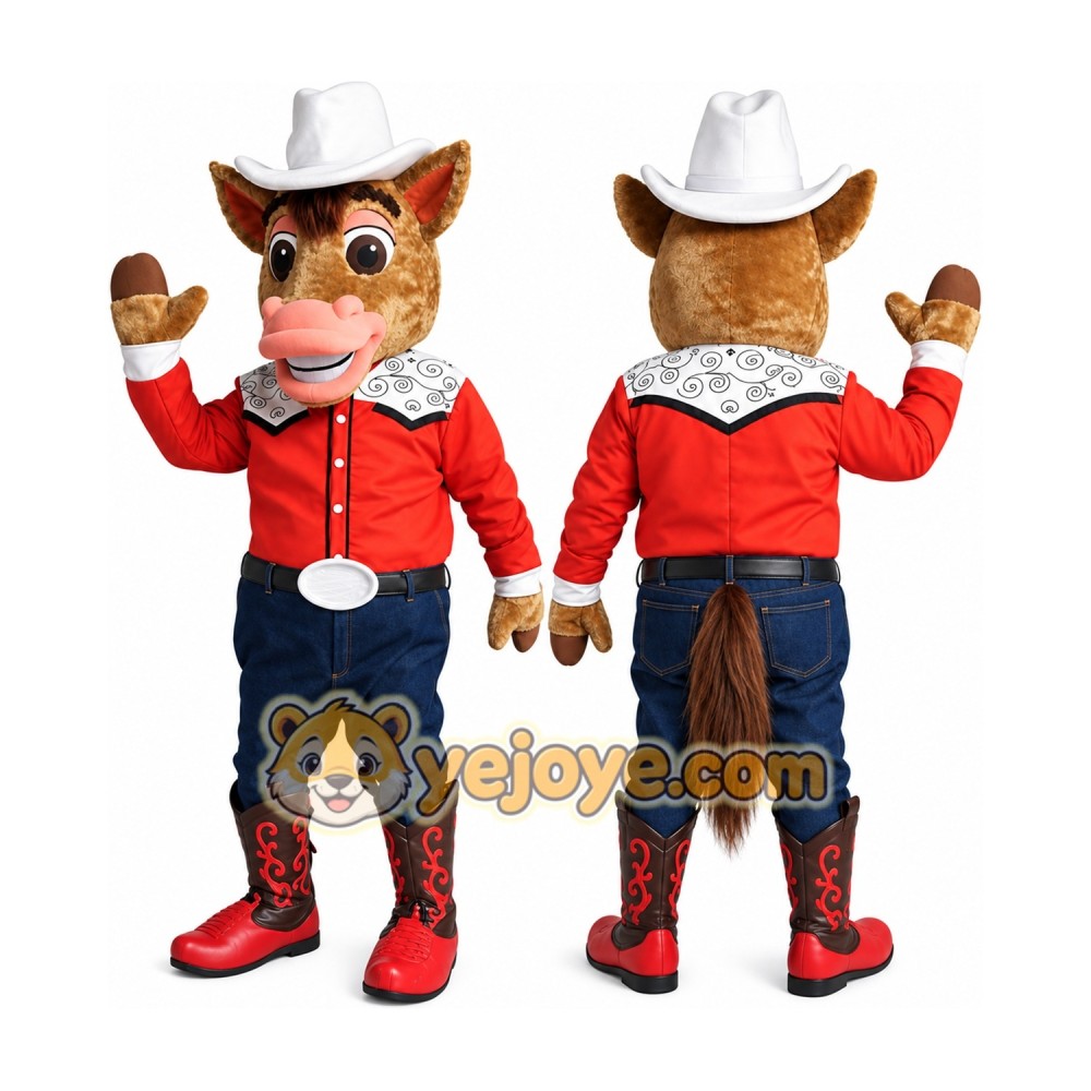 Western Cowboy Horse Mascot Costume for Events Western Cowboy Horse Mascot Costume for Events
