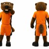 Sport Beaver Mascot Costume in Orange Uniform