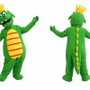 King Crocodile Dragon Mascot Costume with Crown