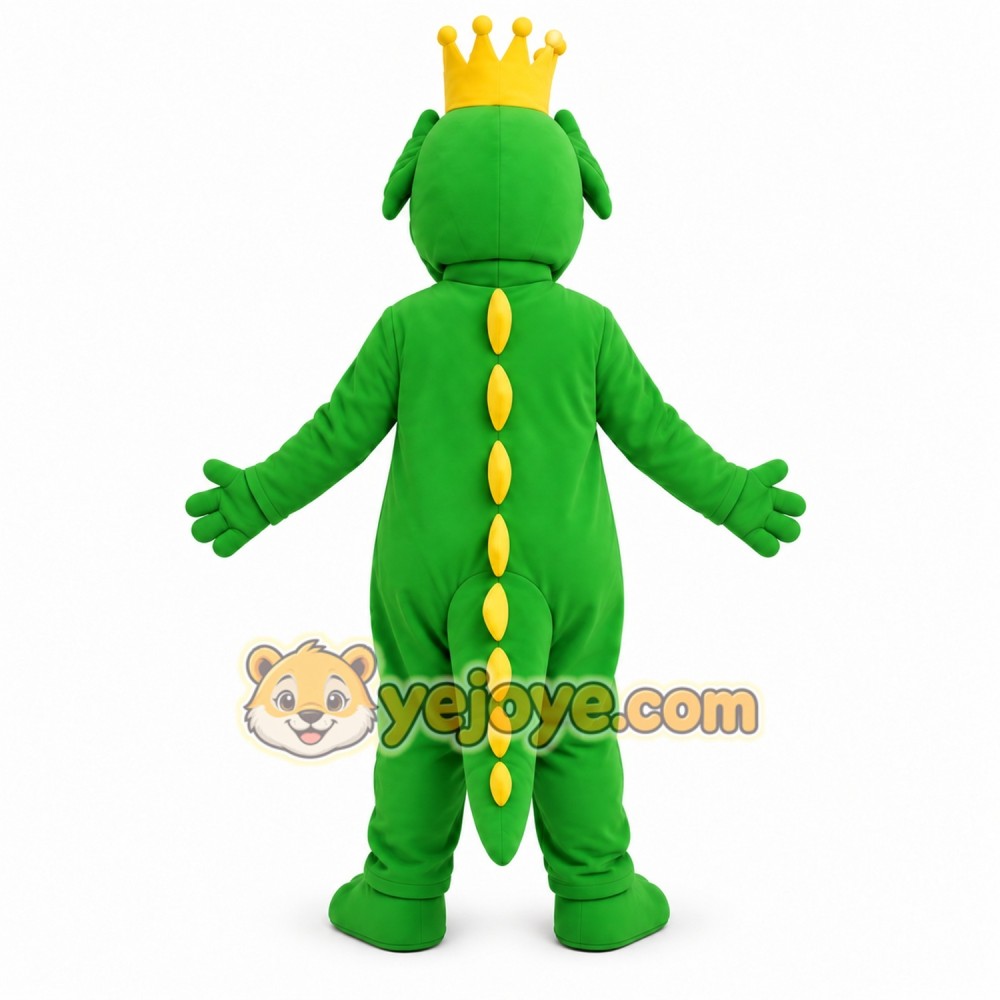 King Crocodile Dragon Mascot Costume with Crown King Crocodile Dragon Mascot Costume with Crown