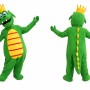 King Crocodile Dragon Mascot Costume with Crown