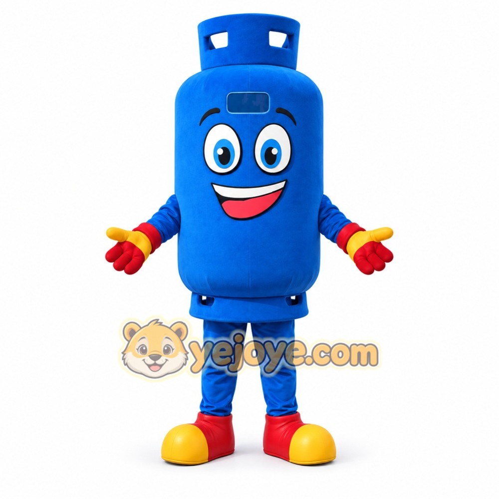 Blue Gas Cylinder Mascot Costume Character Suit Blue Gas Cylinder Mascot Costume Character Suit