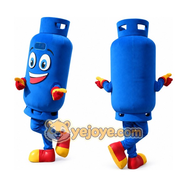 Blue Gas Cylinder Mascot Costume Character Suit