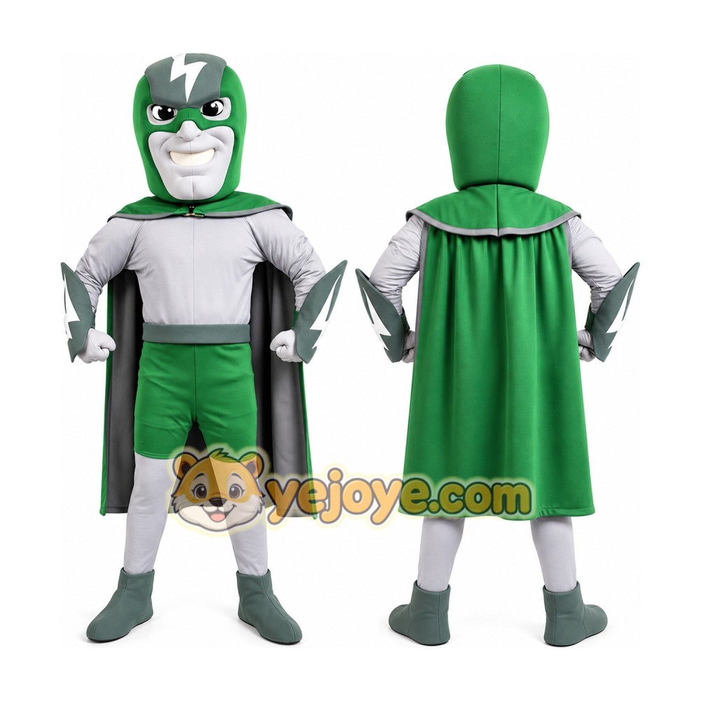 Superhero Lightning Mascot Costume with Cape Superhero Lightning Mascot Costume with Cape