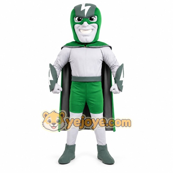 Superhero Lightning Mascot Costume with Cape