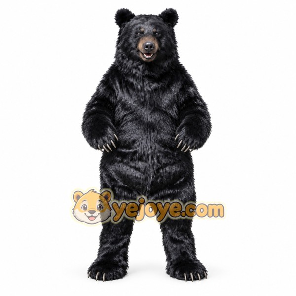 Realistic Black Bear Mascot Costume Full Body