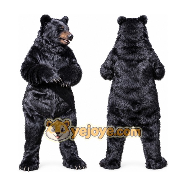 Realistic Black Bear Mascot Costume Full Body
