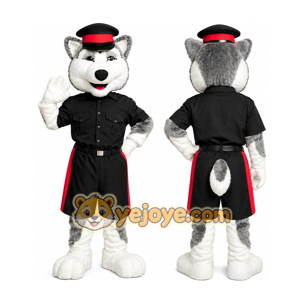 Husky Dog Police Mascot Costume Character Husky Dog Police Mascot Costume Character