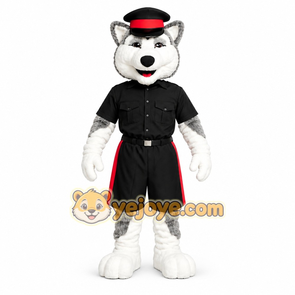 Husky Dog Police Mascot Costume Character Husky Dog Police Mascot Costume Character