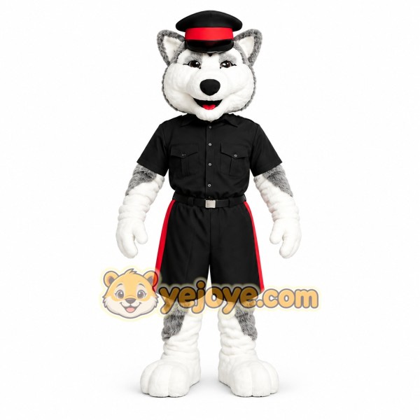 Husky Dog Police Mascot Costume Character Husky Dog Police Mascot Costume Character