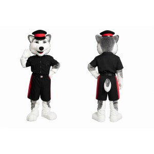 Husky Dog Police Mascot Costume Character