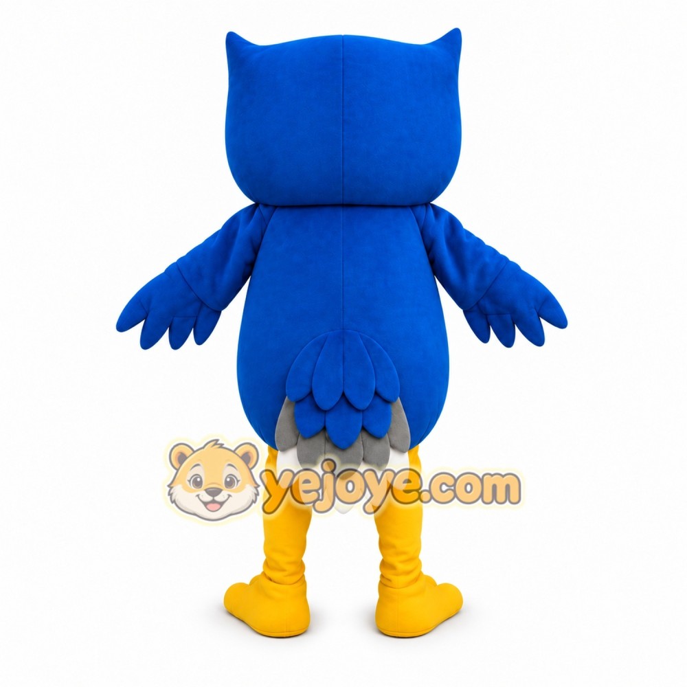 Blue Owl Bird Mascot Costume Cartoon Character Blue Owl Bird Mascot Costume Cartoon Character